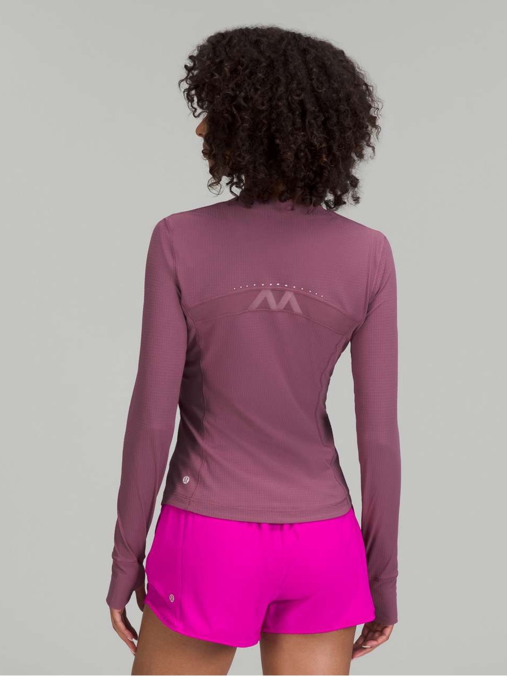 Lululemon Ventilated Mesh-Back Running Long Sleeve Shirt Vintage Plum size 12